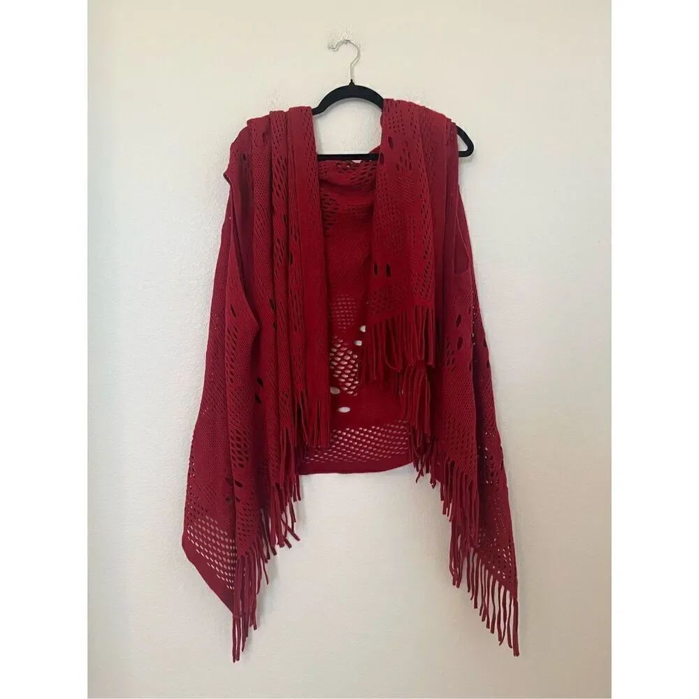 Women's Lightweight Hollow Out Pashmina Tassel Hem Multifunction Shawl NEW